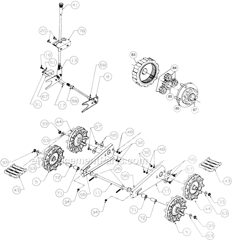 Page F Diagram and Parts List for 316E753F701 1996 Yard Man Snow Blower